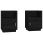 Bedside tables 2 pcs solid black pine wood 40x34x55 cm by vidaXL, Nightstands - Ref: Foro24-818324, Price: 79,22 €, Discount: %