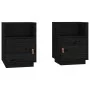 Mesitas de noche 2 uds madera maciza de pino negro 40x34x55 cm de vidaXL, Mesitas de noche - Ref: Foro24-818324, Precio: 78,4...