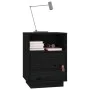 Mesitas de noche 2 uds madera maciza de pino negro 40x34x55 cm de vidaXL, Mesitas de noche - Ref: Foro24-818324, Precio: 78,4...
