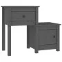 Solid pine wood bedside table in gray, 79.5x38x65.5 cm by vidaXL, Nightstands - Ref: Foro24-814543, Price: 65,34 €, Discount: %