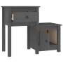 Nachttisch aus massivem Kiefernholz grau 79,5x38x65,5 cm von vidaXL, Nachttische - Ref: Foro24-814543, Preis: 73,33 €, Rabatt: %
