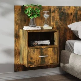 Mesita de noche de pared roble ahumado de vidaXL, Mesitas de noche - Ref: Foro24-816964, Precio: 33,50 €, Descuento: %