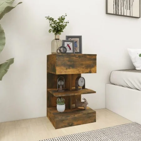 Bedside table made of smoked oak plywood, measuring 40x35x65 cm. by vidaXL, Nightstands - Ref: Foro24-816041, Price: 47,41 €,...