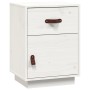 Solid white pine wood bedside table 40x34x55 cm by vidaXL, Nightstands - Ref: Foro24-818307, Price: 53,62 €, Discount: %