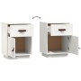 Solid white pine wood bedside table 40x34x55 cm by vidaXL, Nightstands - Ref: Foro24-818307, Price: 53,62 €, Discount: %
