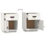 Solid white pine wood bedside table 40x34x55 cm by vidaXL, Nightstands - Ref: Foro24-818307, Price: 52,59 €, Discount: %