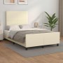 Estructura de cama sin colchón cuero sintético crema 120x190 cm