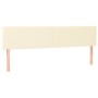 Estructura de cama sin colchón cuero sintético crema 120x190 cm