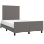 Estructura de cama sin colchón cuero sintético gris 120x190 cm