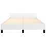 Estructura de cama sin colchón cuero sintético blanco 120x190cm
