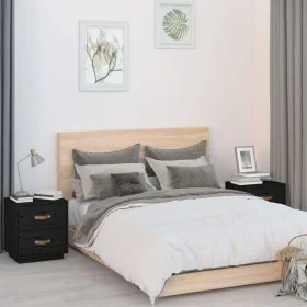 Bedside tables 2 pcs solid black pine wood 40x34x45 cm by vidaXL, Nightstands - Ref: Foro24-818334, Price: 82,03 €, Discount: %