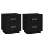 Bedside tables 2 pcs solid black pine wood 40x34x45 cm by vidaXL, Nightstands - Ref: Foro24-818334, Price: 82,03 €, Discount: %