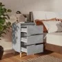 Mesita de noche patas madera maciza gris hormigón 40x35x69 cm de vidaXL, Mesitas de noche - Ref: Foro24-805895, Precio: 49,14...