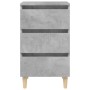 Bedside table solid wood legs concrete gray 40x35x69 cm by vidaXL, Nightstands - Ref: Foro24-805895, Price: 49,76 €, Discount: %