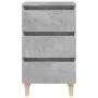 Mesita de noche patas madera maciza gris hormigón 40x35x69 cm de vidaXL, Mesitas de noche - Ref: Foro24-805895, Precio: 49,14...