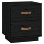 Nachttische 2 Stück aus massivem schwarzem Kiefernholz 40x34x45 cm von vidaXL, Nachttische - Ref: Foro24-818334, Preis: 82,03...