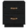Nachttische 2 Stück aus massivem schwarzem Kiefernholz 40x34x45 cm von vidaXL, Nachttische - Ref: Foro24-818334, Preis: 82,03...