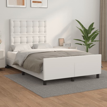 Estructura de cama sin colchón cuero sintético blanco 120x190cm en Camas y somieres | Comprar online en Foro24
