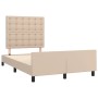 Estructura cama sin colchón cuero sintético capuchino 120x190cm
