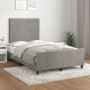 Estructura de cama sin colchón terciopelo gris claro 120x190 cm