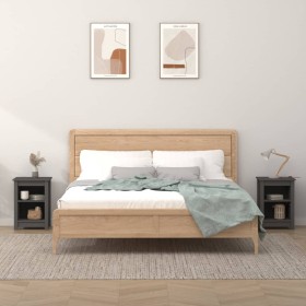 Nachttische 2 Stück massives graues Kiefernholz 40x35x55 cm von vidaXL, Nachttische - Ref: Foro24-820961, Preis: 96,84 €, Rab...