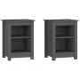 Mesitas de noche 2 uds madera maciza de pino gris 40x35x55 cm de vidaXL, Mesitas de noche - Ref: Foro24-820961, Precio: 95,59...