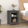 Mesitas de noche 2 uds madera maciza de pino gris 40x35x55 cm de vidaXL, Mesitas de noche - Ref: Foro24-820961, Precio: 95,59...