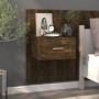 Smoked oak wall-mounted bedside table by vidaXL, Nightstands - Ref: Foro24-816952, Price: 28,41 €, Discount: %