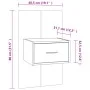 Smoked oak wall-mounted bedside table by vidaXL, Nightstands - Ref: Foro24-816952, Price: 28,17 €, Discount: %