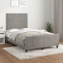 Estructura de cama sin colchón terciopelo gris claro 120x190 cm