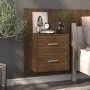 Mesita de noche de pared marrón roble de vidaXL, Mesitas de noche - Ref: Foro24-816962, Precio: 35,54 €, Descuento: %