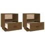 Bedside tables 2 units made of pine wood in honey brown color 40x34x45 cm by vidaXL, Nightstands - Ref: Foro24-818302, Price:...