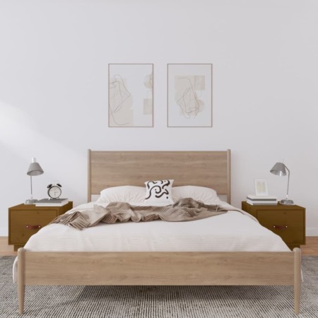Nachttische 2 Stück honigbraunes Kiefernholz 40x34x35 cm von vidaXL, Nachttische - Ref: Foro24-818292, Preis: 64,40 €, Rabatt: %