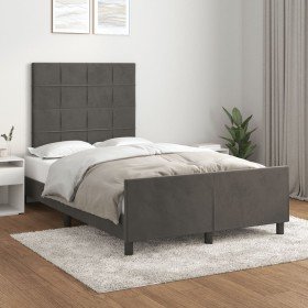 Estructura de cama sin colchón terciopelo gris oscuro 120x190cm Estructura de cama sin colchón terciopelo gris oscuro 120x190cm