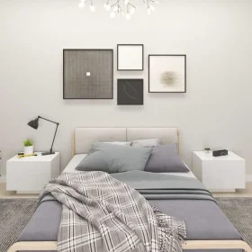 White engineered wood bedside table 100x35x40 cm by vidaXL, Nightstands - Ref: Foro24-3082765, Price: 61,47 €, Discount: %