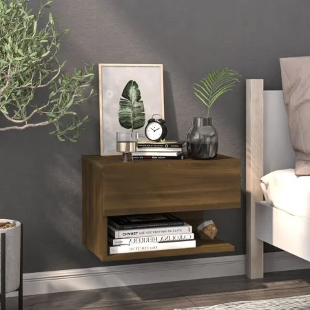 Mesita de noche de pared marrón roble de vidaXL, Mesitas de noche - Ref: Foro24-816950, Precio: 30,78 €, Descuento: %