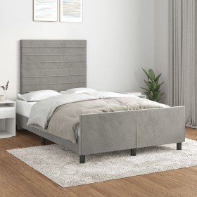 Estructura de cama sin colchón terciopelo gris claro 120x190 cm