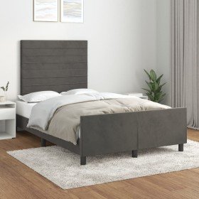 Estructura de cama sin colchón terciopelo gris oscuro 120x190cm en Camas y somieres | Comprar online en Foro24