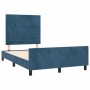 Estructura de cama sin colchón terciopelo azul oscuro 120x190cm