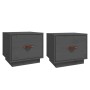 Nachttische 2 Stück massives graues Kiefernholz 40x34x35 cm von vidaXL, Nachttische - Ref: Foro24-818290, Preis: 64,40 €, Rab...