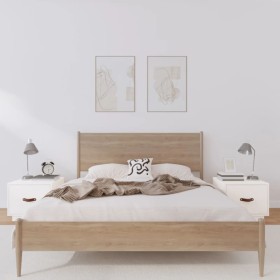 Mesitas de noche 2 uds madera maciza pino blanco 40x34x35 cm de vidaXL, Mesitas de noche - Ref: Foro24-818288, Precio: 64,35 ...