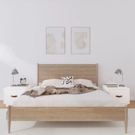Nachttische 2 Stück aus massivem weißem Kiefernholz 40x34x35 cm von vidaXL, Nachttische - Ref: Foro24-818288, Preis: 64,40 €,...