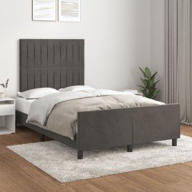 Estructura de cama sin colchón terciopelo gris oscuro 120x190cm Estructura de cama sin colchón terciopelo gris oscuro 120x190cm