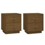 Mesitas de noche 2 uds madera de pino marrón miel 40x34x45 cm de vidaXL, Mesitas de noche - Ref: Foro24-818332, Precio: 86,27...