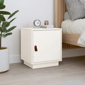 Nachttisch aus massivem weißem Kiefernholz, 40 x 34 x 45 cm von vidaXL, Nachttische - Ref: Foro24-818277, Preis: 43,56 €, Rab...