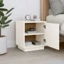 Solid white pine wood bedside table 40x34x45 cm by vidaXL, Nightstands - Ref: Foro24-818277, Price: 43,56 €, Discount: %