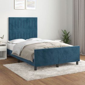 Estructura de cama sin colchón terciopelo azul oscuro 120x190cm Estructura de cama sin colchón terciopelo azul oscuro 120x190cm