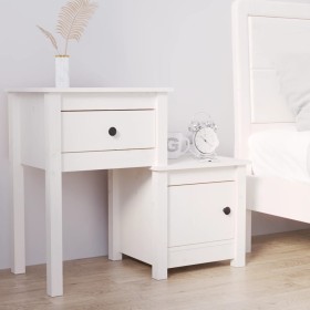 Solid white pine wood bedside table 79.5x38x65.5 cm by vidaXL, Nightstands - Ref: Foro24-814541, Price: 77,86 €, Discount: %