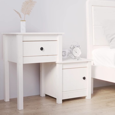 Nachttisch aus massivem Kiefernholz weiß 79,5x38x65,5 cm von vidaXL, Nachttische - Ref: Foro24-814541, Preis: 77,86 €, Rabatt: %