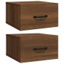 Wand-Nachttische 2 Stück Eiche braun 35x35x20 cm von vidaXL, Nachttische - Ref: Foro24-817584, Preis: 59,75 €, Rabatt: %